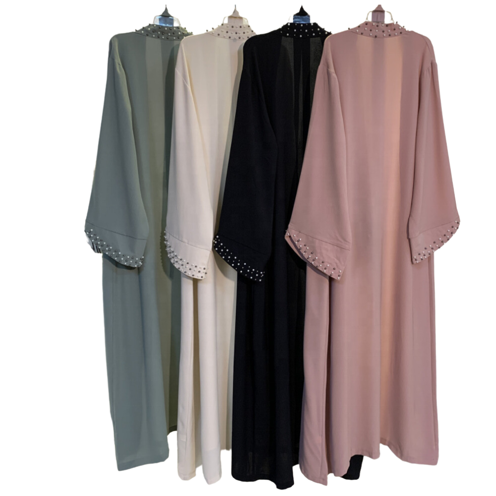 Fashion Pearls Kimono Abaya