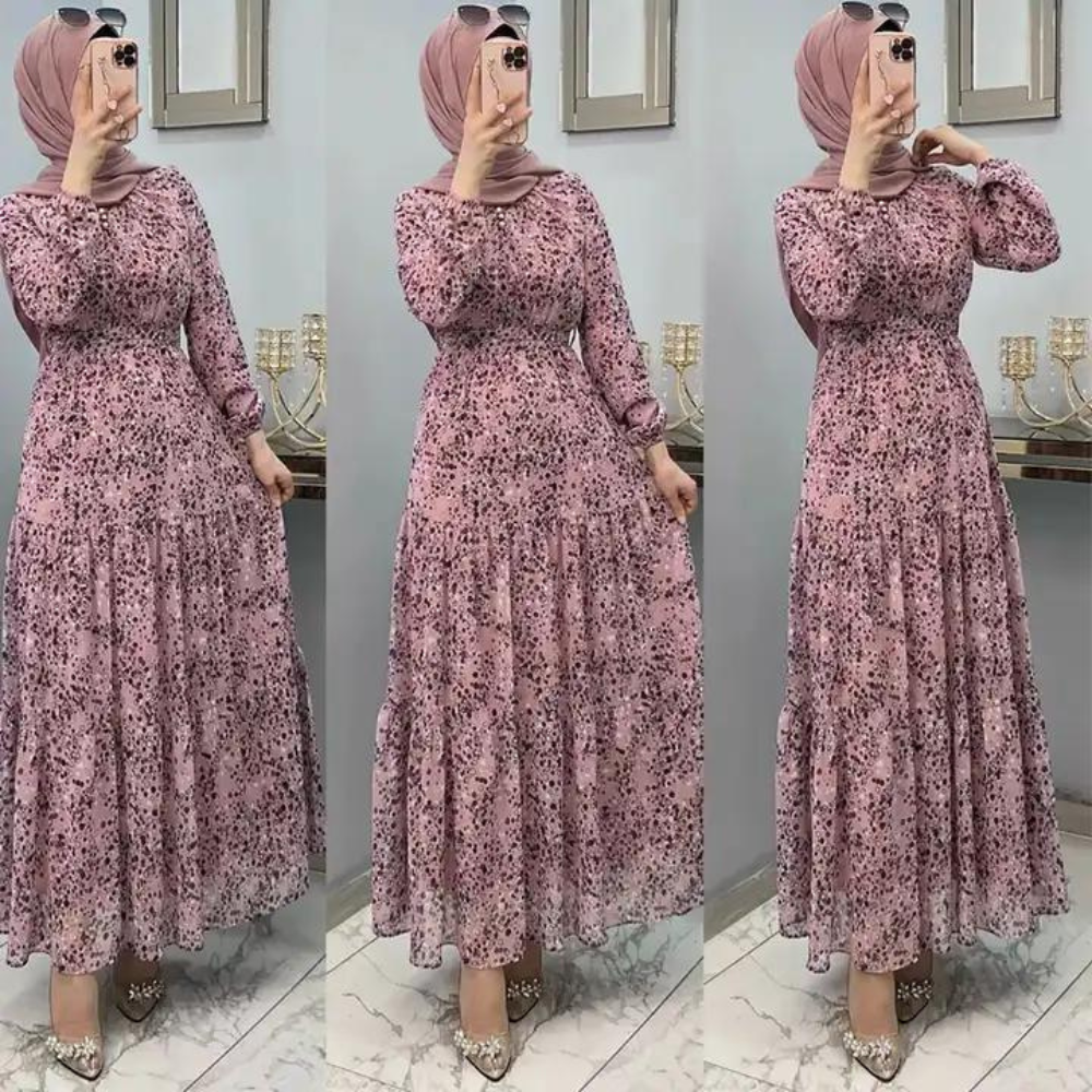 Floral Maxi Dress Abaya