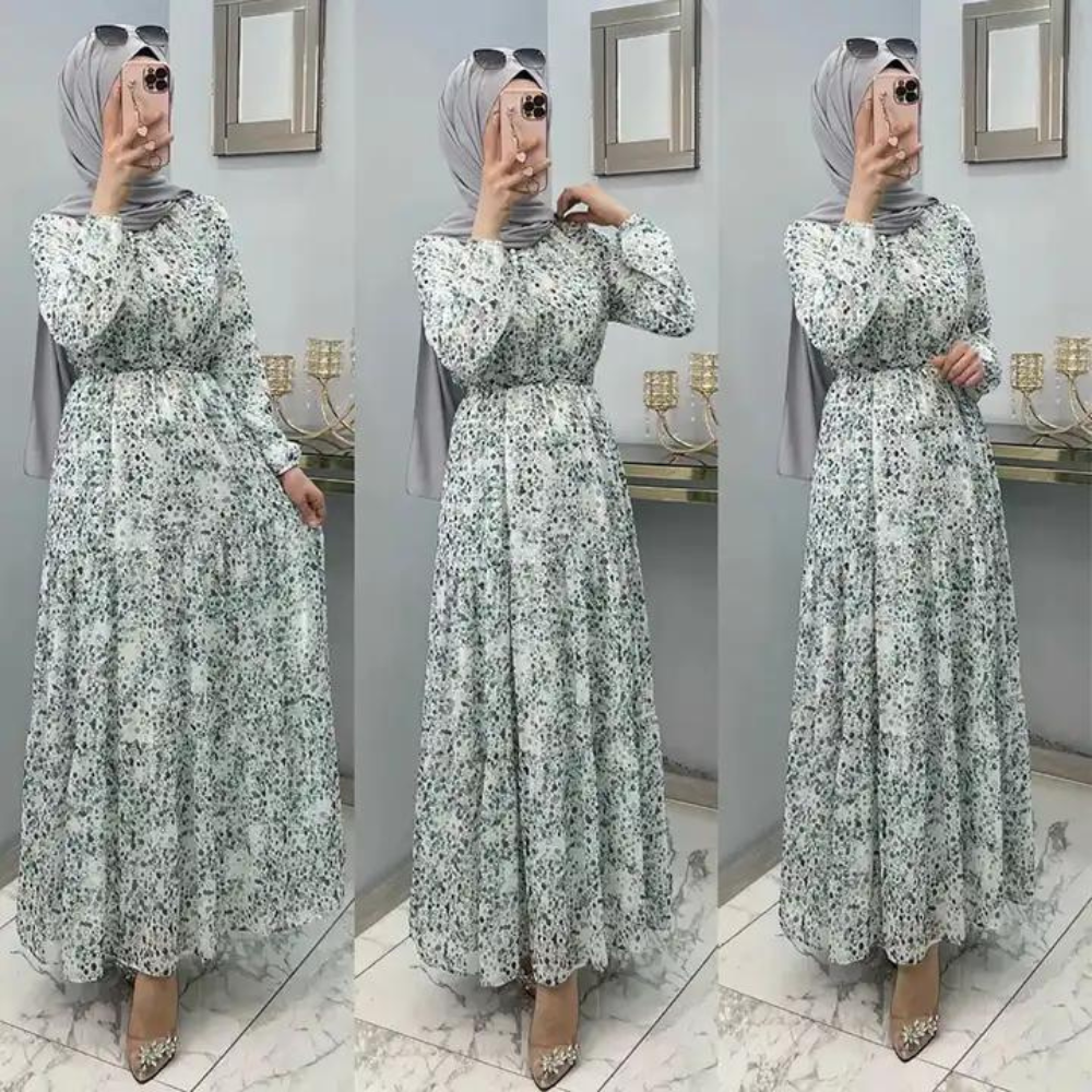Floral Maxi Dress Abaya