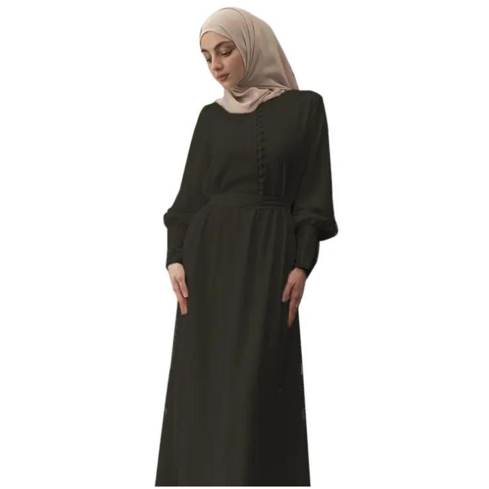 Chiffon Autumn Maxi Dress Abaya