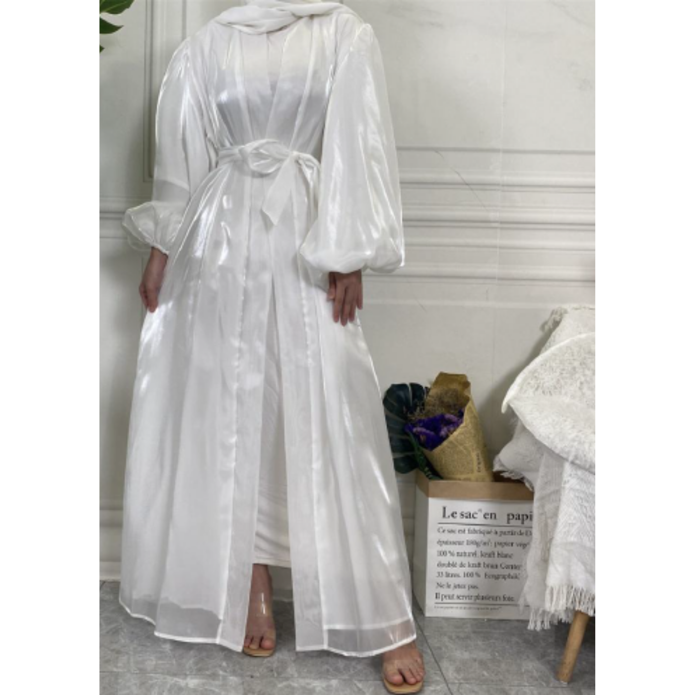 Puff Sleeves Elegant Casual Abaya