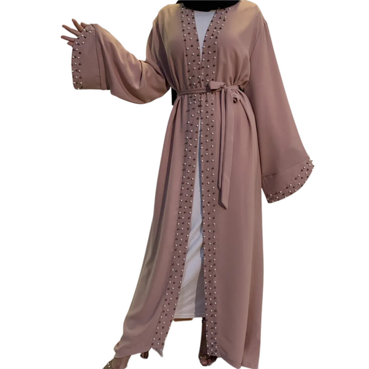 Fashion Pearls Kimono Abaya