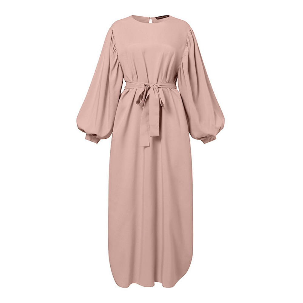 Puff Sleeve Long Robe Dress