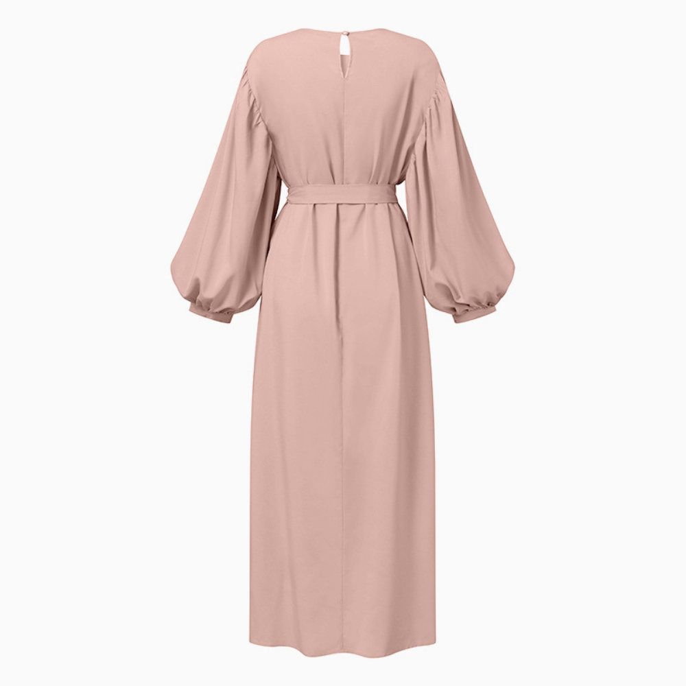 Puff Sleeve Long Robe Dress
