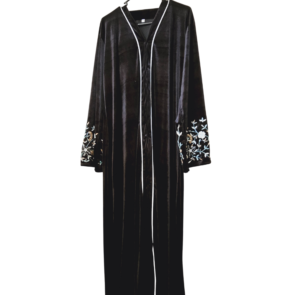 Arab Fashion Luxury Eid Black Coat Lulu Abayas