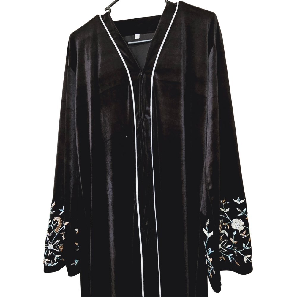 Arab Fashion Luxury Eid Black Coat Lulu Abayas