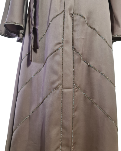 Embellished 2pc Button Butterfly Abaya with Hijab