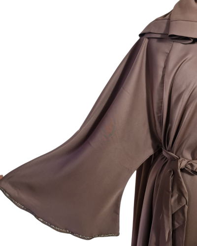 Embellished 2pc Button Butterfly Abaya with Hijab