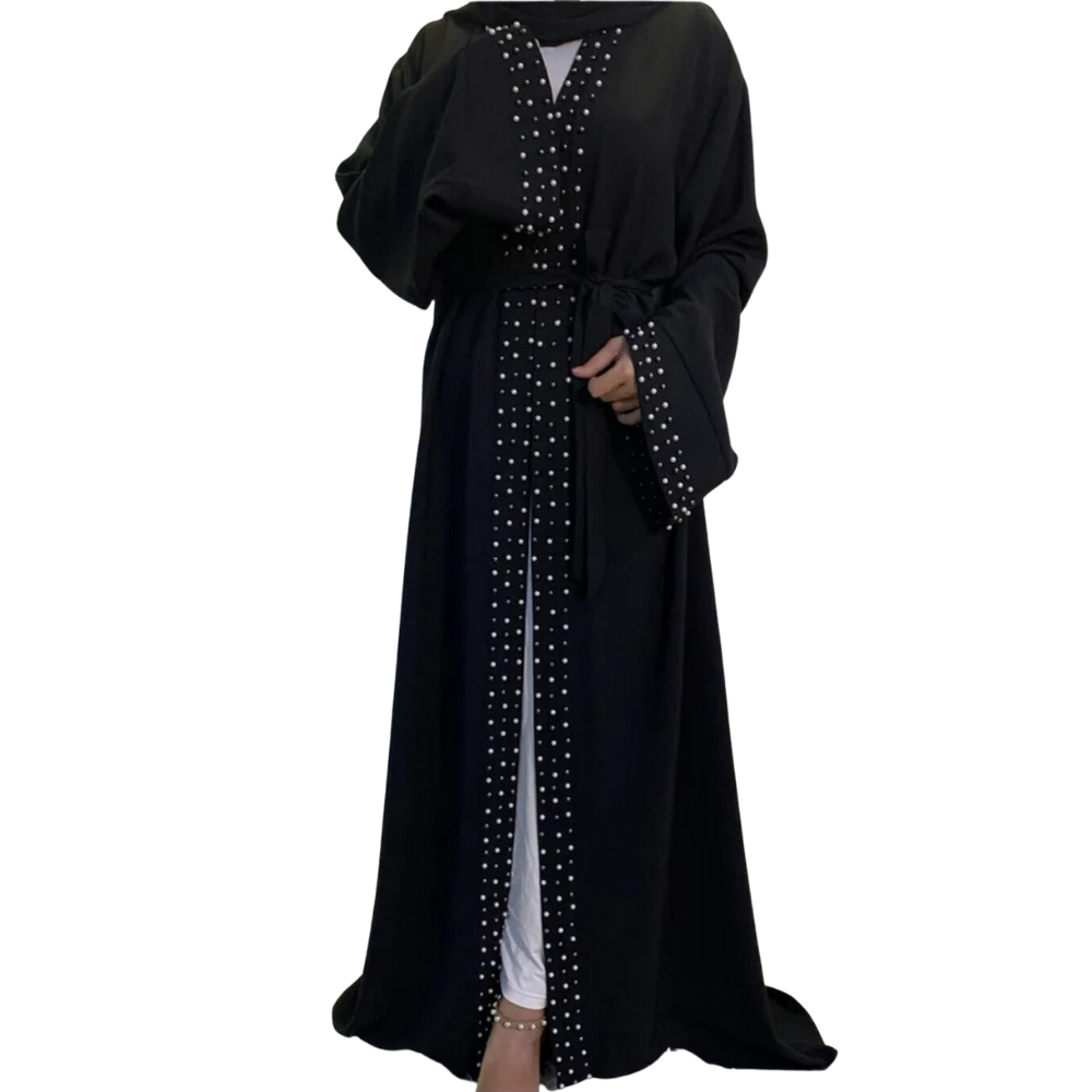 Fashion Pearls Kimono Abaya