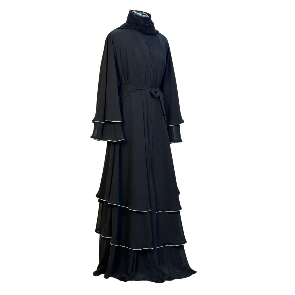 Three-Layer Chiffon Abaya