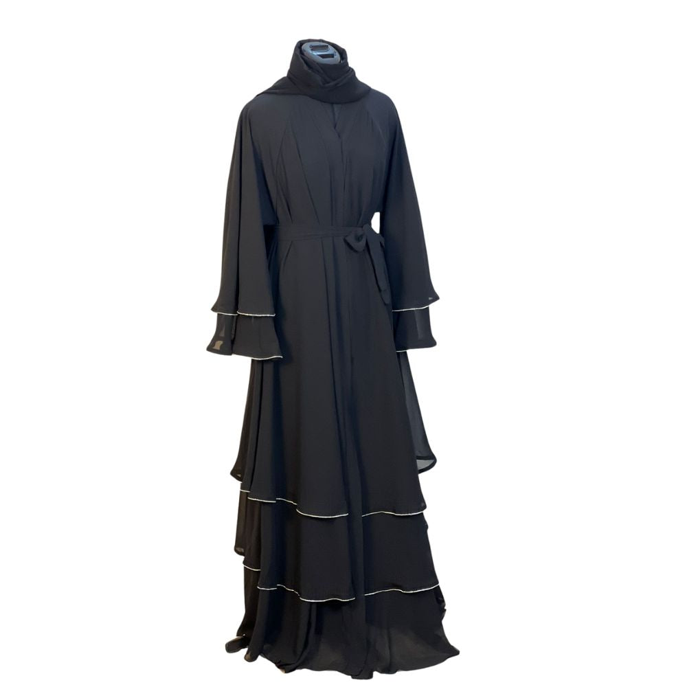 Three-Layer Chiffon Abaya