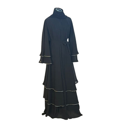 Three-Layer Chiffon Abaya