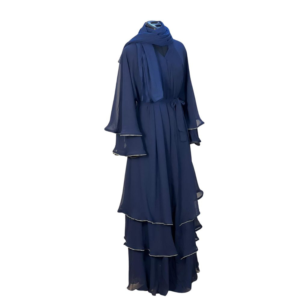 Three-Layer Chiffon Abaya