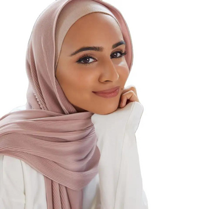 Pleated Chiffon Muslim Headscarf