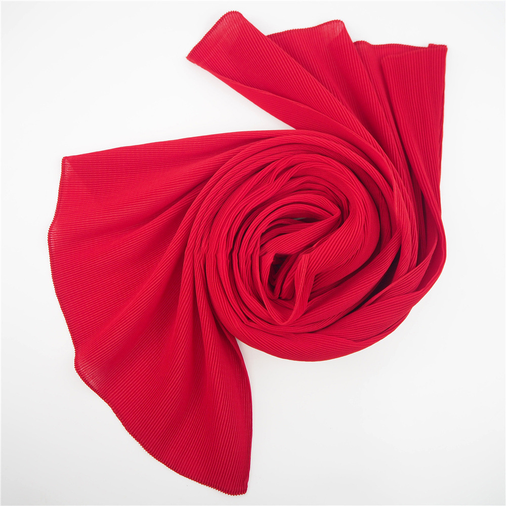 Pleated Chiffon Muslim Headscarf